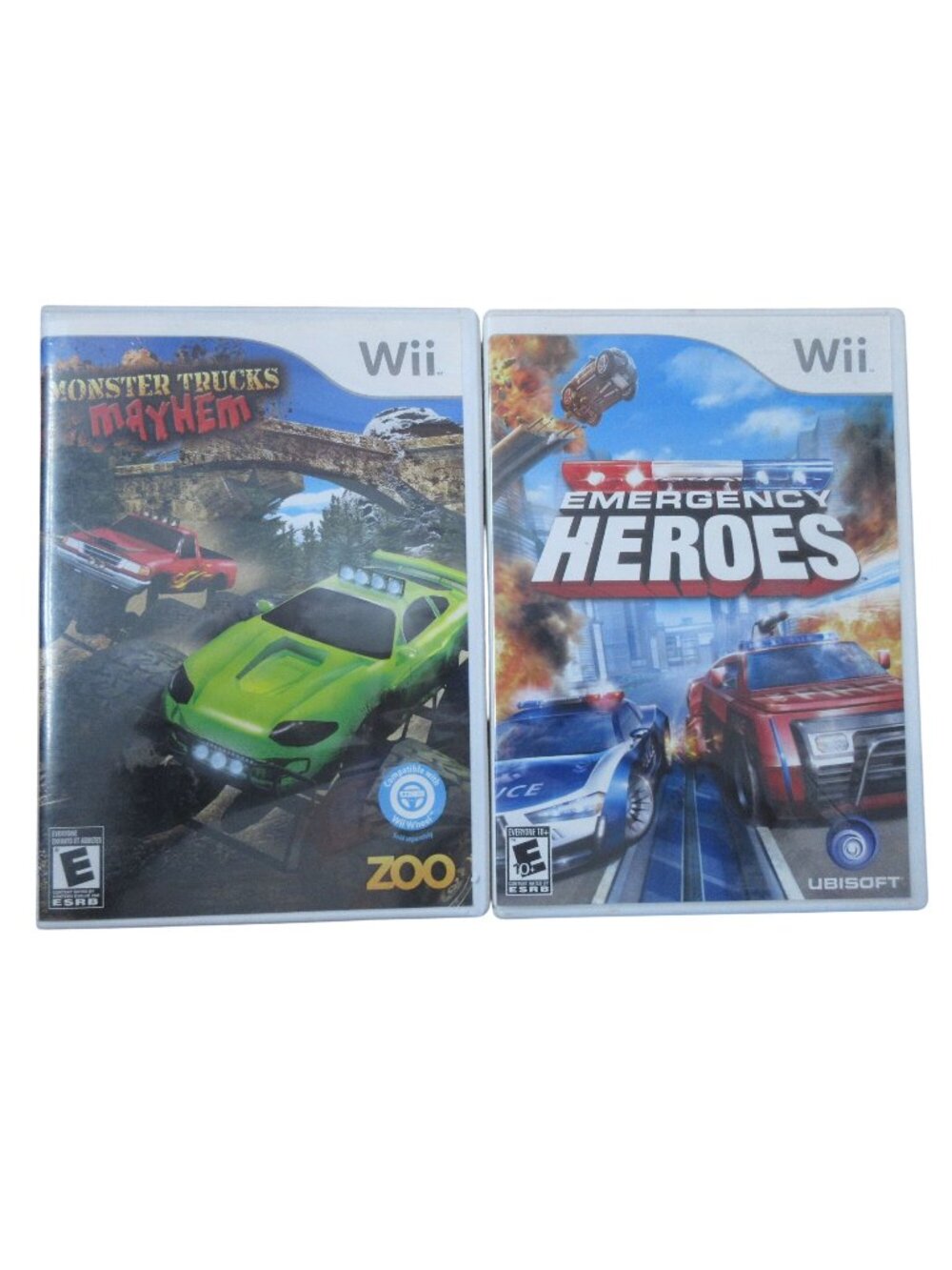 Wii Bundle 2 Video Racing Games - Monster Trucks Mayhem & Emergency Heroes